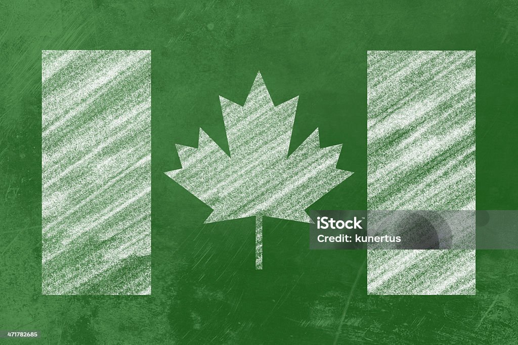 Quadro-negro com Bandeira Canadense - Foto de stock de América do Norte royalty-free