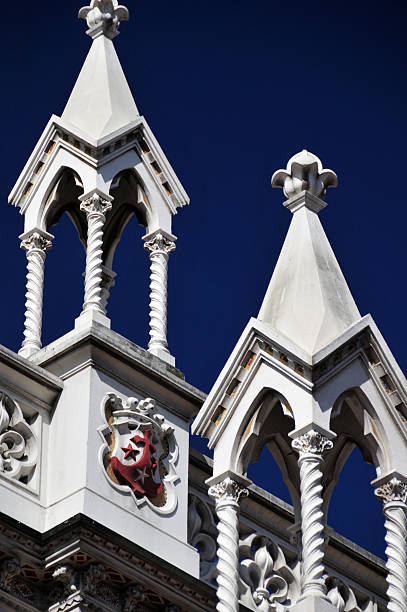 Colombia - Bogotá: Iglesia del Carmen, turrets detail