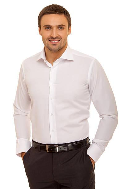 istock Well-dressed man. Charismatic businessman standing on white background 471783650