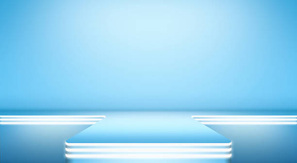 istock Clear empty photographer studio background to runway show. 471785153