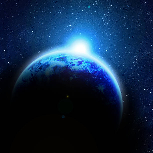 istock illustration of rising sun over blue earth 471785809