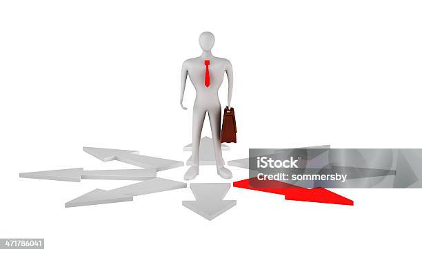 Businessman Before A Choice Stock Photo - Download Image Now - Abstract, Achievement, Adult