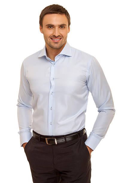 istock Well-dressed man. Charismatic businessman standing on white background 471786770