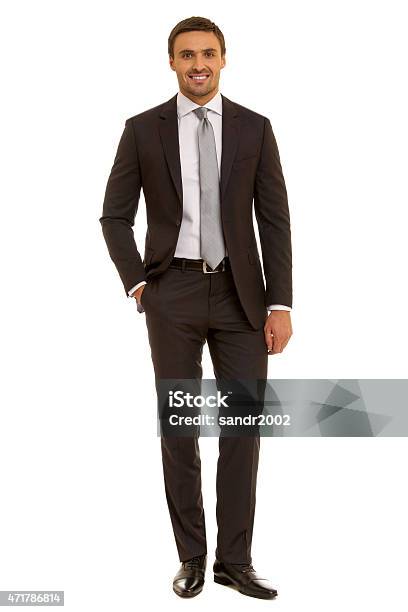 Welldressed Man Charismatic Businessman Standing On White Background Stock Photo - Download Image Now