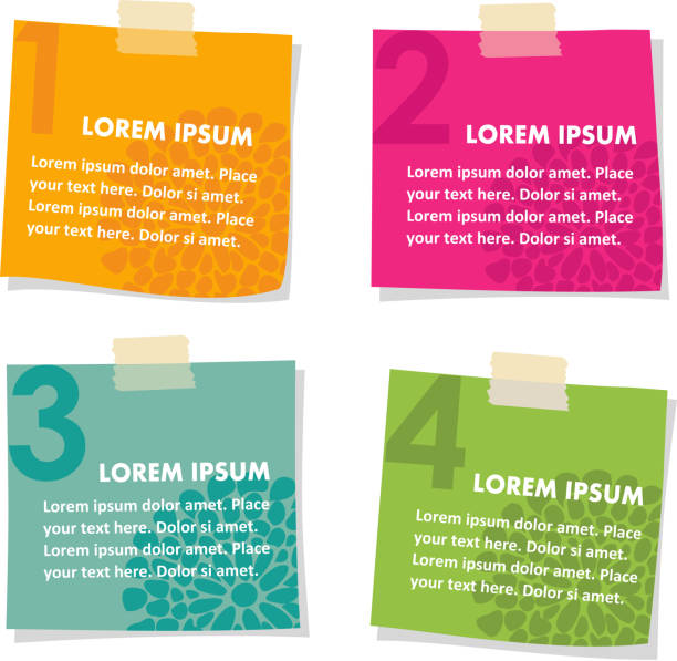 Set of post stick notes papers, vector illustration Set of post stick notes papers, vector illustration isolated on white background beatifull stock illustrations