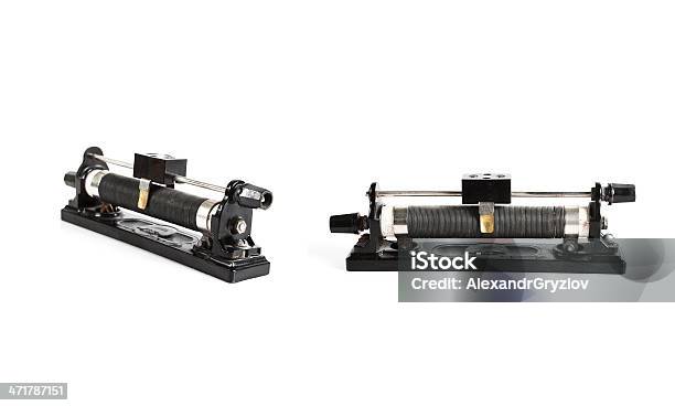 Foto de Velho Variável Resistor Isolado No Fundo Branco e mais fotos de stock de Resistor - Resistor, Variação, Ajustar