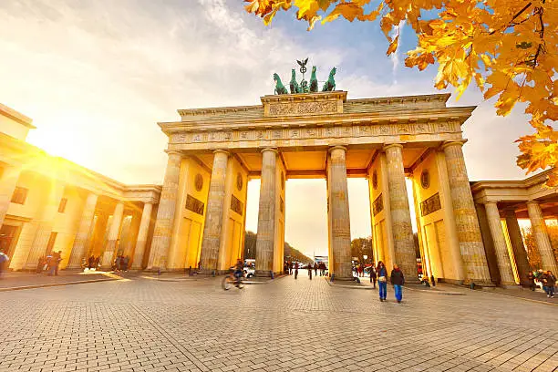 Brandenburg gate at sunset, Berlin