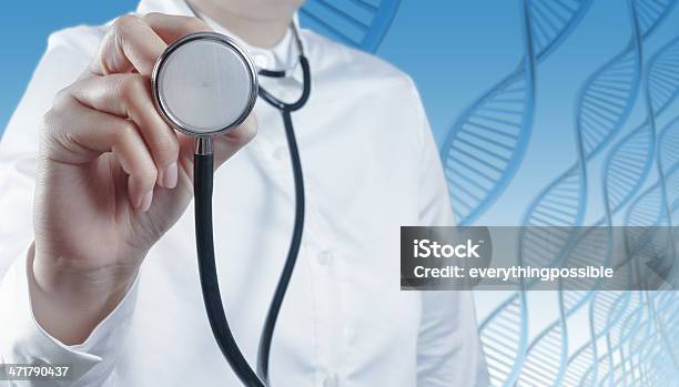 Doctor Hand With A Stethoscope Medical Concept Stock Photo - Download Image Now - Blue, Cardiologist, Coat - Garment