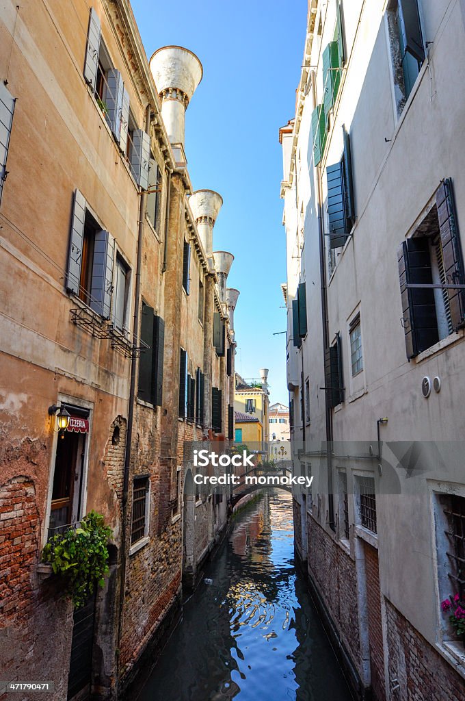 Schmalen Kanal in Venedig - Lizenzfrei Alt Stock-Foto