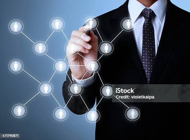 Struttura Di Rete Sociale Di Disegno - Fotografie stock e altre immagini di Affari - Affari, Affari finanza e industria, Affari internazionali