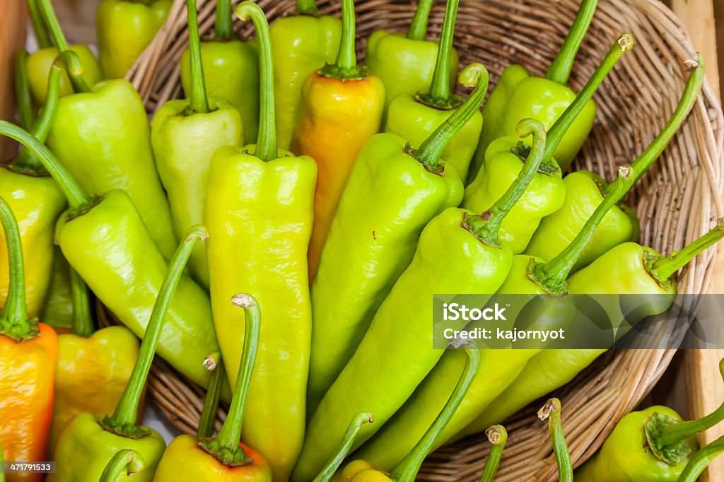 Bell or sweet pepper Bell pepper or sweet pepper on the basket was displayed Bell Pepper Stock Photo