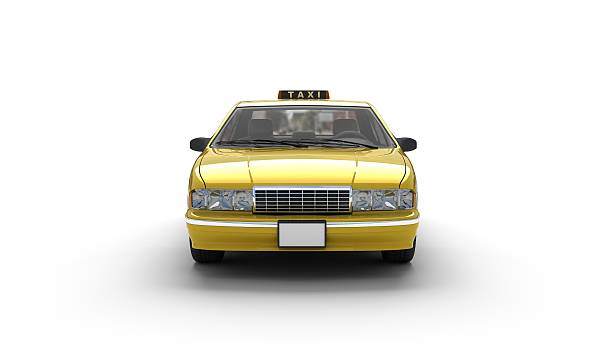 texi automóvel 3d - taxi car three dimensional shape isolated - fotografias e filmes do acervo