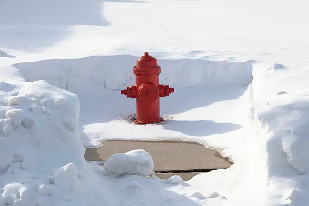 Photo of Snow Cleared Red Fire Hydrant