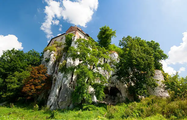 Old monastery on tall limestone rock