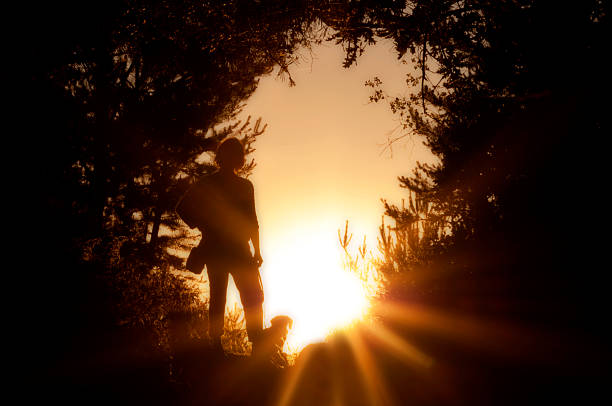 istock Woman and her pet in natural frame 471795131