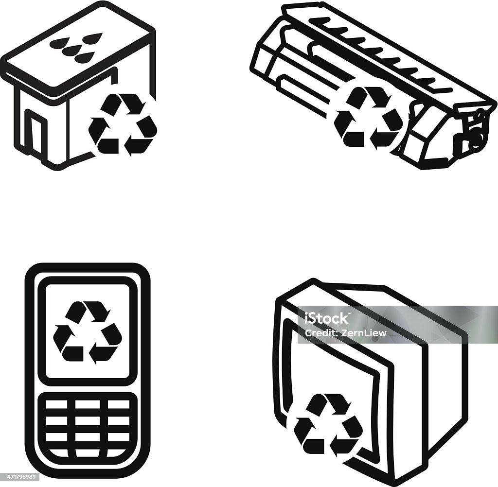 Verhuizer wassen Dynamiek Recycling Icons Stock Illustration - Download Image Now - Inkjet Cartridge,  Toner, Ink - iStock