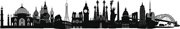 세계 스카이라인 - cityscape pisa italy leaning tower of pisa stock illustrations