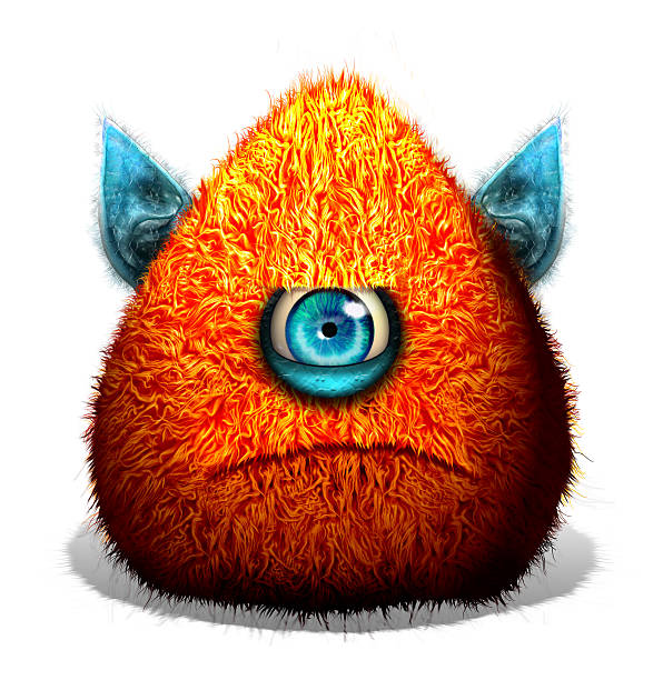 Orange one-eyed furry monster