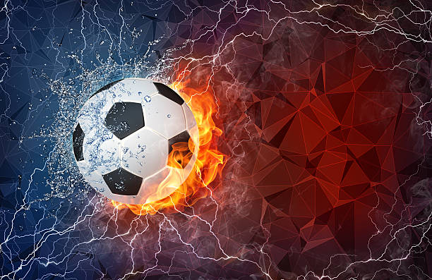 istock Soccer ball in fire and water 471798284