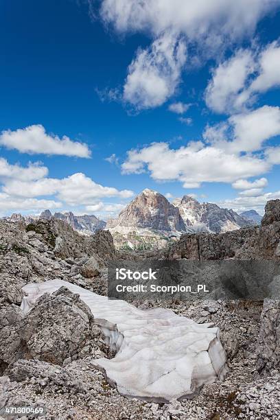 Neve Nas Montanhas Dolomitas Verão - Fotografias de stock e mais imagens de Alpes Europeus - Alpes Europeus, Alto - Descrição Física, Ao Ar Livre