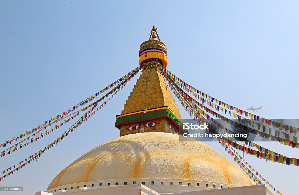 Stupa der swayambhunath Tempel in kathmandu, Nepal - Lizenzfrei Blau Stock-Foto