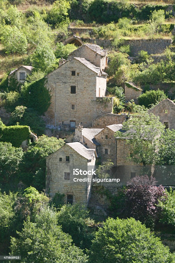 Stary village w Gorges du Tarn, Lozere, Francja - Zbiór zdjęć royalty-free (Bez ludzi)