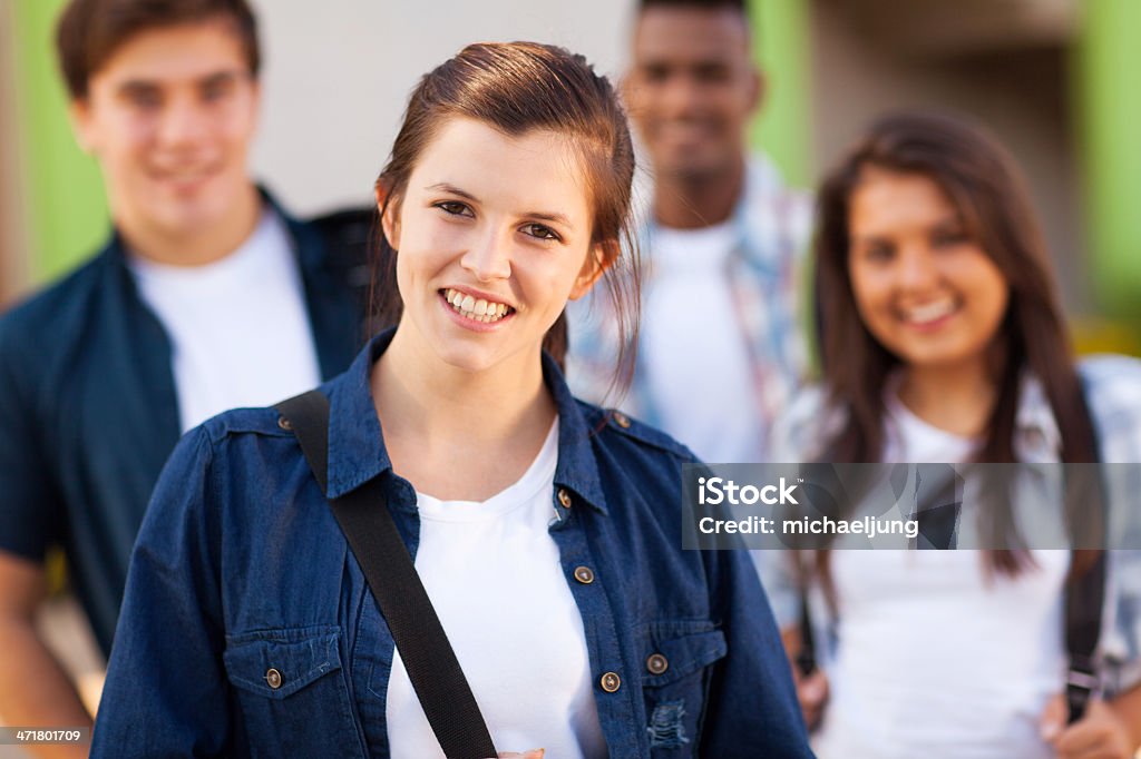 Jovens alunos do ensino médio - Foto de stock de Azul royalty-free