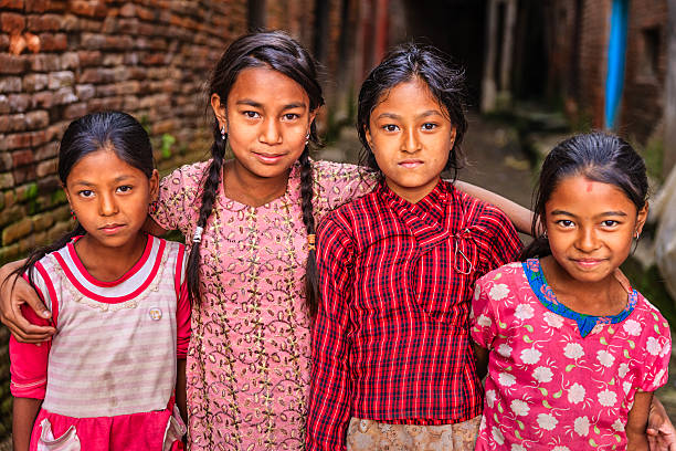 istock Four young Nepali girls in Bhaktapur 471803708