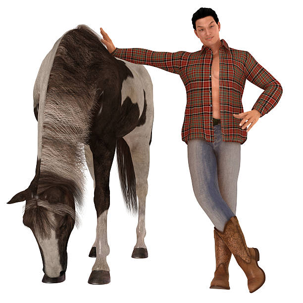 istock Country boy and horse 471806435