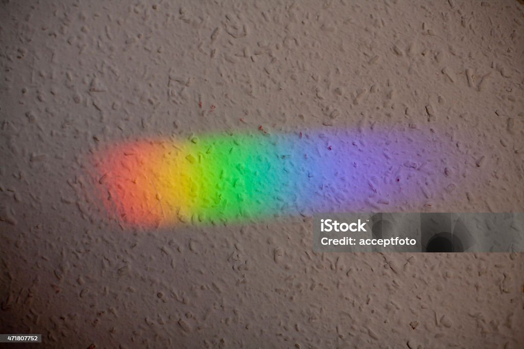 Natural light reflection on the wall. Color spectrum Natural light reflection on the wall as a rainbow Rainbow Stock Photo