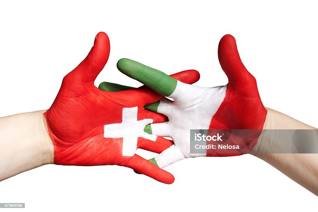 switzerlands e Itália - Royalty-free Acordo Foto de stock