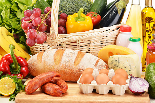 istock Composition with variety of grocery products 471809565
