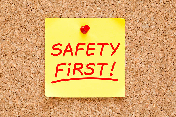 istock A sticky note on a cork-board saying safety first! 471811699