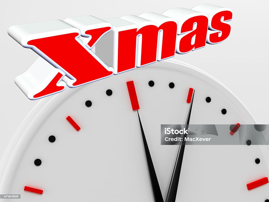 Xmas Time 3D Clock - Christmas Time Alarm Clock Stock Photo