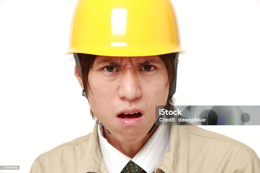 Construction Worker Raging Angry Construction Worker Stock Photo - Download Image Now - 2015, 25 ...