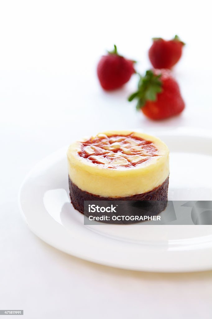 Strawberry Cheesecake Baked Stock Photo