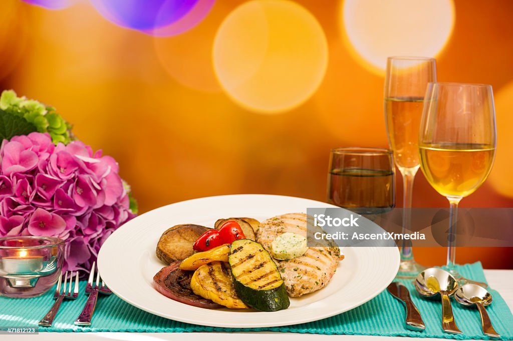 Petto di pollo alla griglia - Foto stock royalty-free di Acqua potabile