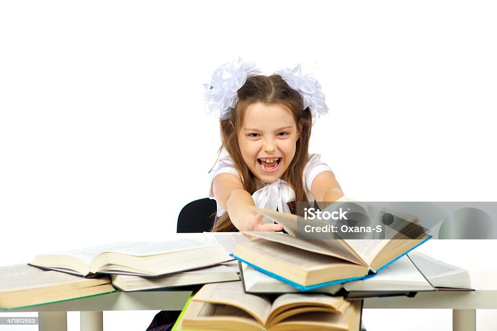 Menina e livros - Royalty-free Aluna Foto de stock