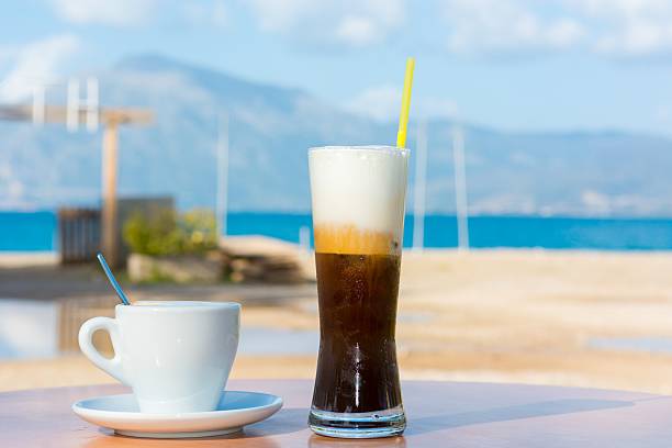 istock Iced coffee and cappuccino on a table. 471813478
