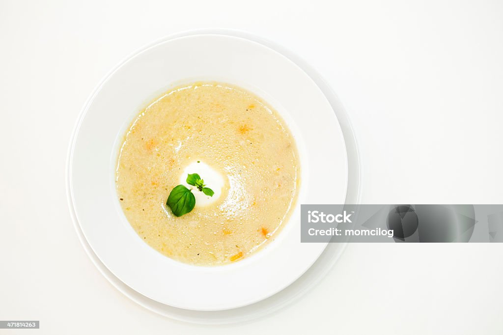 닭고기 스프에 곁들인 사워크림 - 로열티 프리 0명 스톡 사진