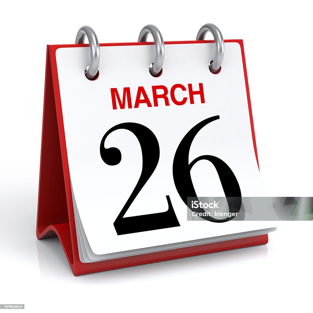 March Calendar 3D Rendering Calendar Stock Photo