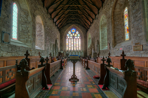 The alter & stained glass windows in St Mary's collegiate church.  The church dates back to the 15th century and is one of the oldest  in use within Ireland.