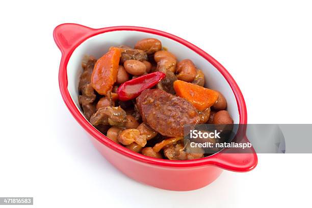 Fleisch Und Wurst Und Bohnen In Der Bowl Stockfoto und mehr Bilder von Bohne - Bohne, Chili-Schote, Chorizo