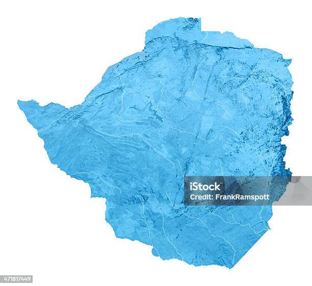 Photo libre de droit de Zimbabwe Carte Topographique Isolé banque d'images et plus d'images libres de droit de Afrique - Afrique, Afrique méridionale, Bleu