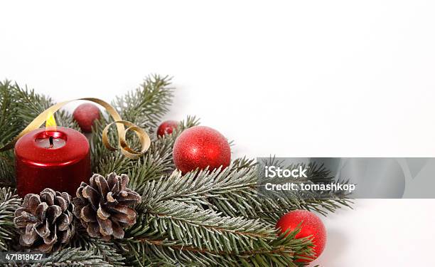 Weihnachtsdekoration Stockfoto und mehr Bilder von Christbaumkugel - Christbaumkugel, Kerze, Rot