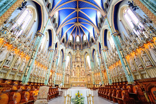 Notre-Dame Cathedral Basilica interior  in Ottawa, Canada.