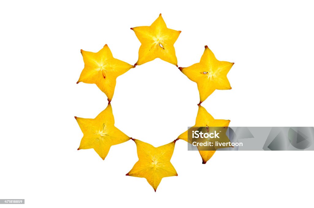 carambola-Sterne Obst isoliert auf weißem Hintergrund - Lizenzfrei Abnehmen Stock-Foto