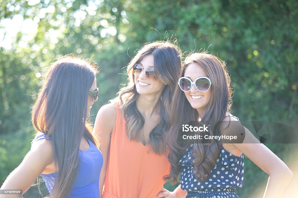 happy friends happy friends outdoors wearing sunglasses 20-29 Years Stock Photo