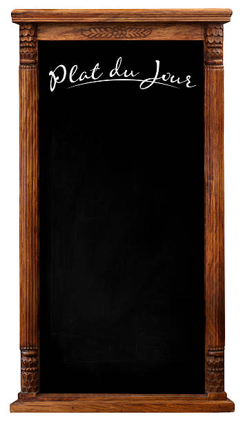 Foto Frame de madeira Chalkboard Quadro Negro utilizado como placa Jour du - fotografia de stock