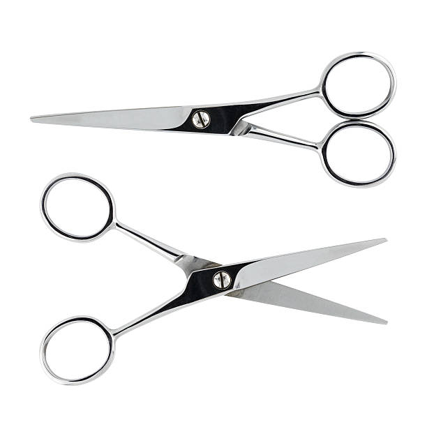 Metal scissors stock photo